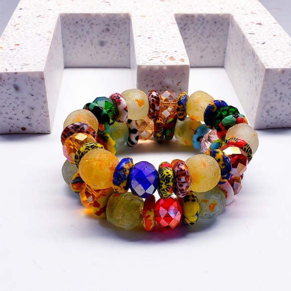 Handmade Beaded African Bracelet, Unisex #11 (2 pieces) - Picture 1 of 5